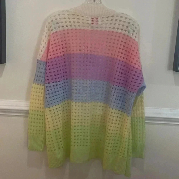 NWT Brodie Cashmere Rainbow Oversized Cashmere Cardigan Sz M - Picture 2 of 12